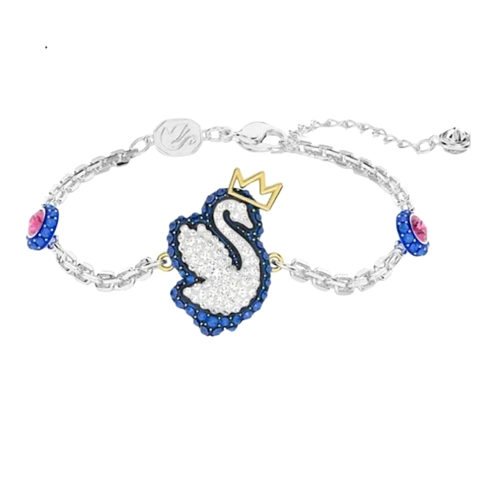 Swarovski Crystal Blue and Silver Swan Bracelet